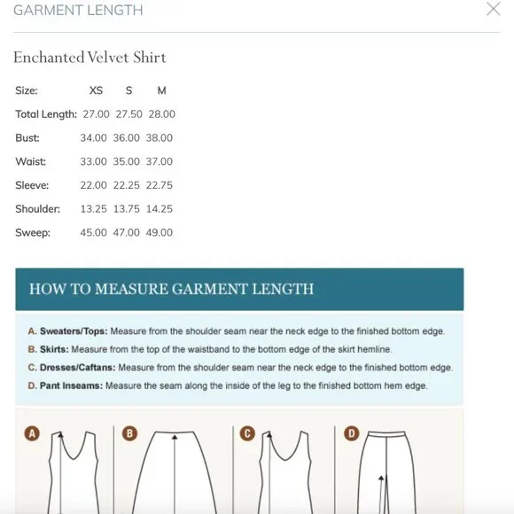 Soft Surroundings Enchanted Velvet Shirt in Navy New With Tags - Picture 5 of 5